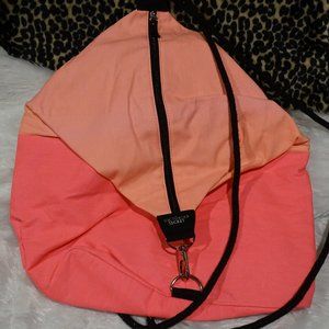 Victoria's Secret Beach Sling Bag Backpack tote canvas pink orange